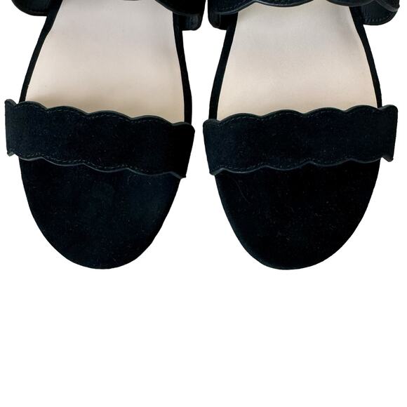 STUART WEITZMAN  Santorini scalloped suede sandals Black Size 8.5 - Picture 5 of 10